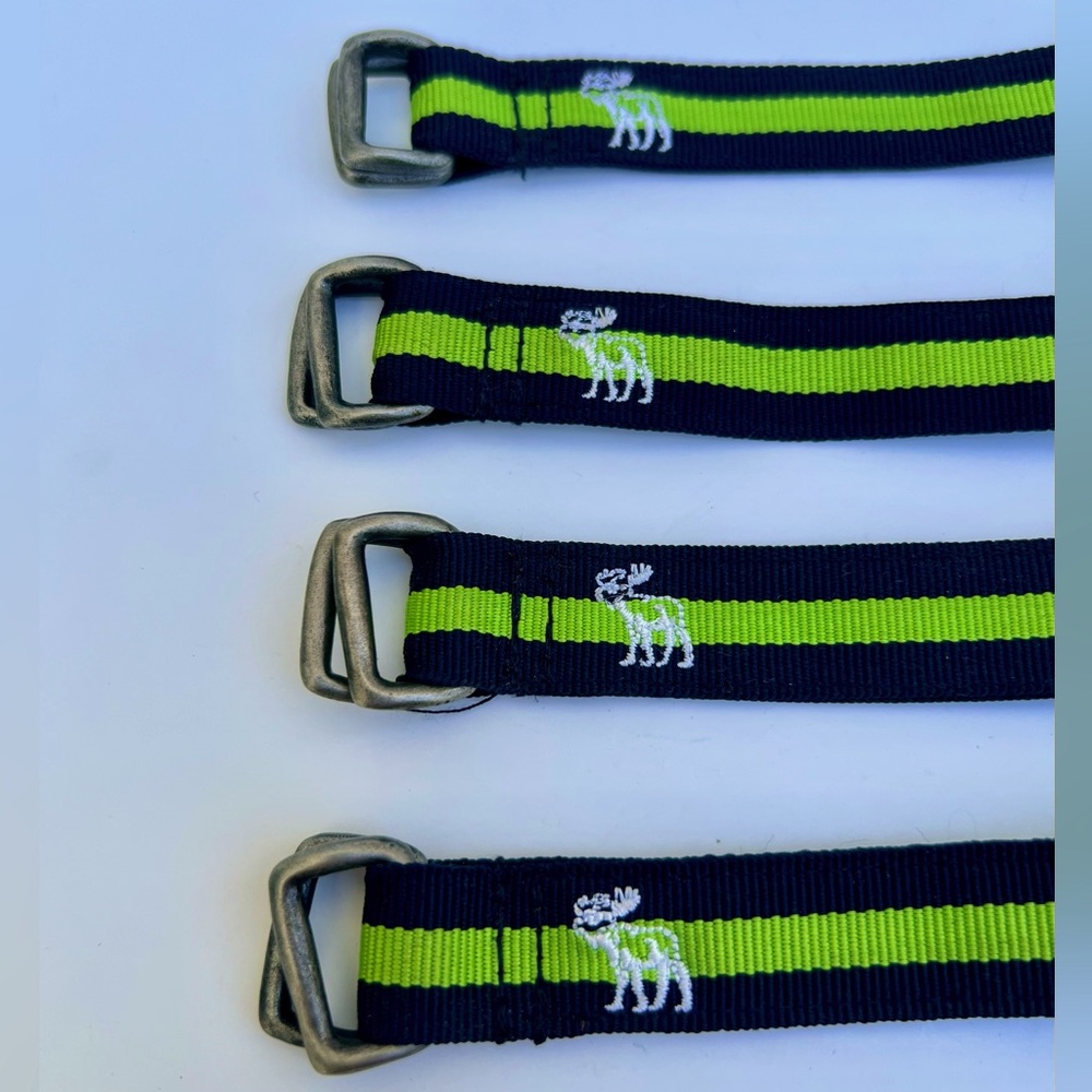 Abercrombie & Fitch Bracelet Green/Blue Fabric/Leather Metal Buckle - Picture 7 of 8
